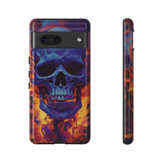 Vivid Eruption: Purple Skull and Colorful Smoke Phone Case for iPhone, Samsung, Pixel