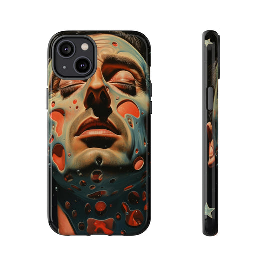 Starry Gaze: Glossy Dual-Layer Surrealism Design Protective Case for iPhone, Samsung, Google Pixel