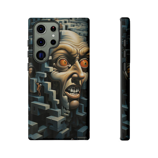 Surreal Labyrinth Entrapment - Puzzling Face Design for iPhone, Samsung, Pixel