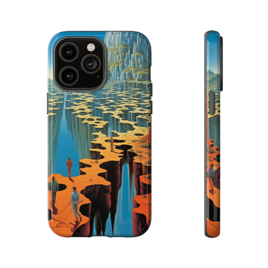 Skyward Sanctuary: Voronoi-Patterned Floating Land Phone Case for iPhone, Samsung, Pixel