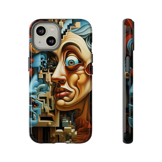 Realities Folded: Surreal Face Fusion Phone Case for iPhone, Samsung, Pixel